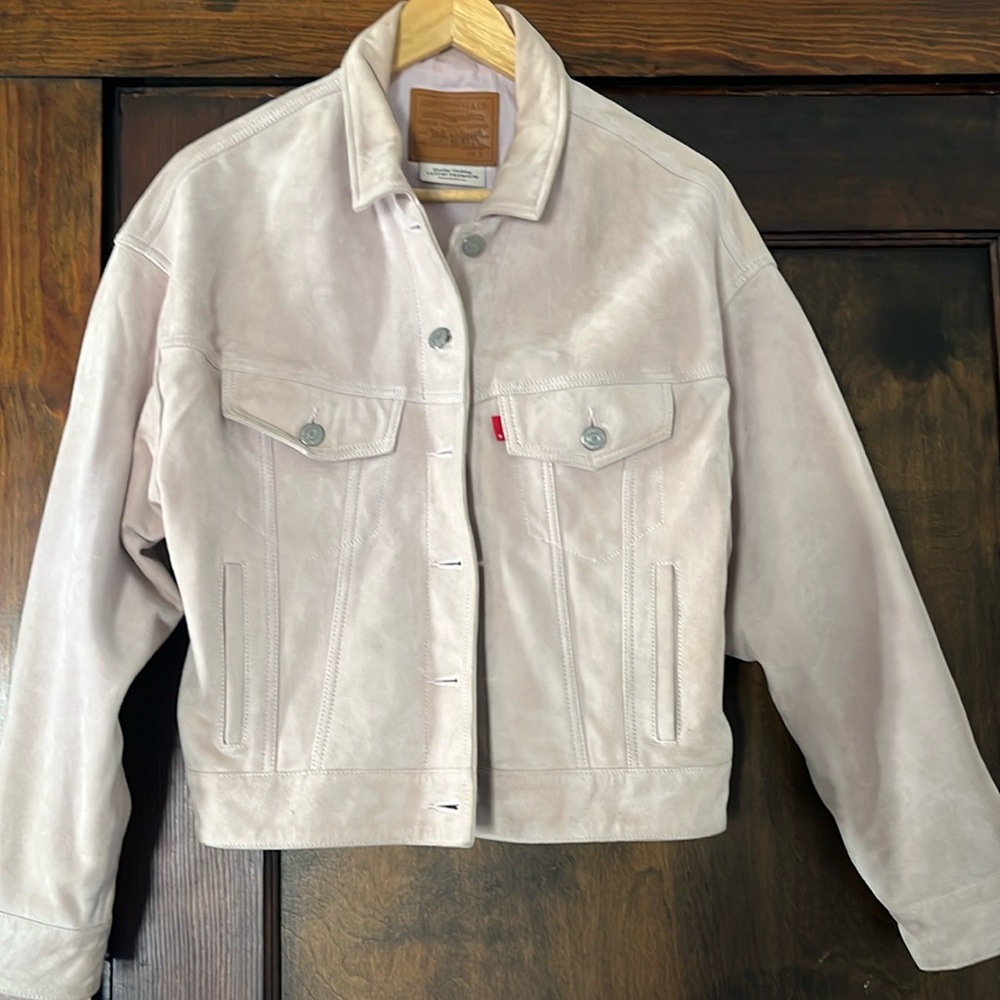 Levi’s Pink Suede Slouch Trucker Jacket